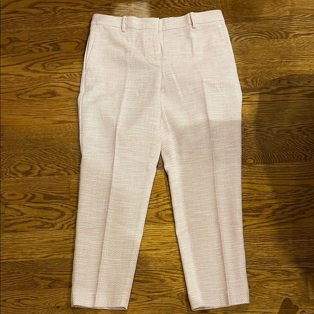 Ann Taylor Raspberry and White Textured Pants